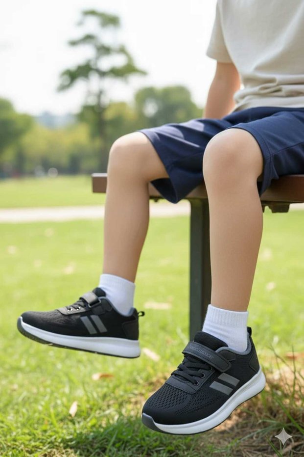Black White Gray Children's Summer Sports Shoes