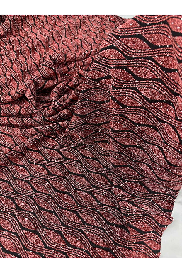 Fantasy lycra drop pattern stone embellished soft flowy knitted fabric