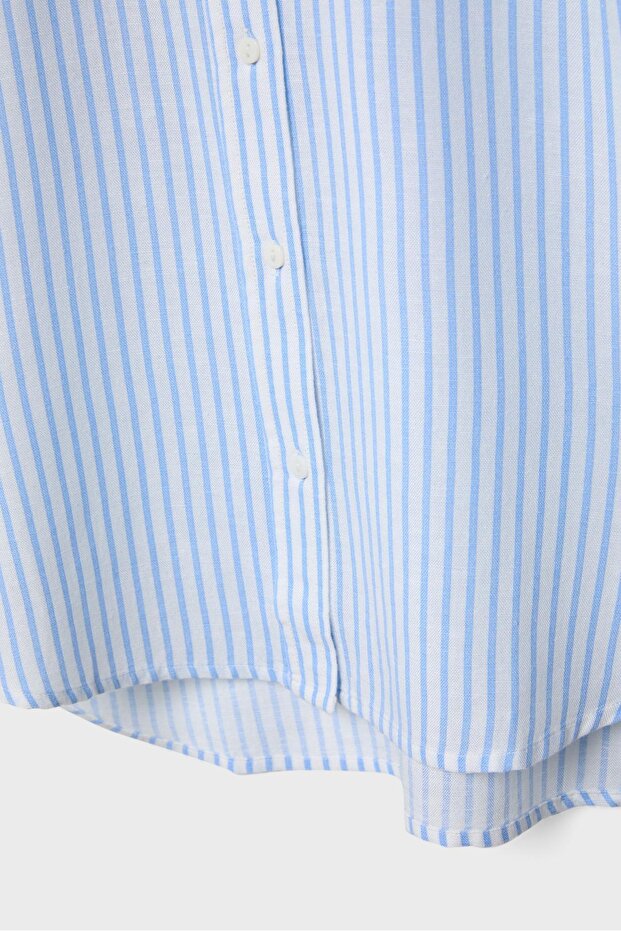 Keten görünümlü gömlek - 8