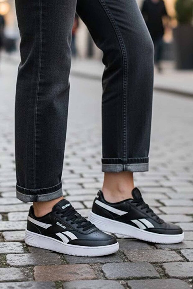 Women's Black Casual Sneaker Sports Shoes with White Sole-C2