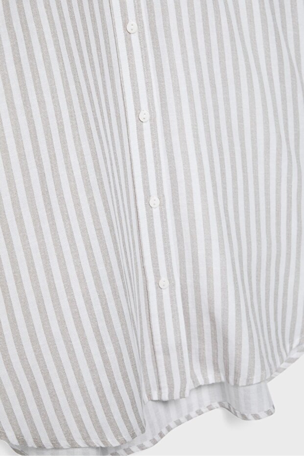 Keten görünümlü gömlek - 8