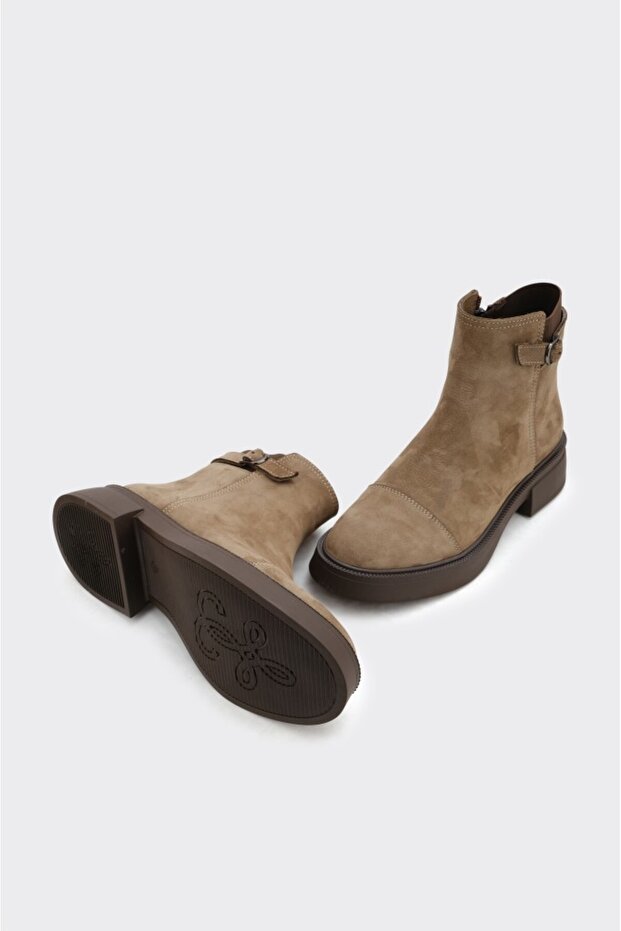 Hakiki Deri Fermuarlı Kadın Bot - 4