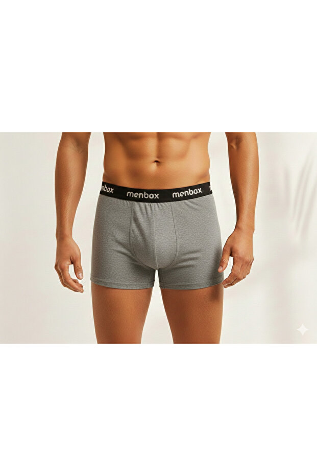 Erkek 10'lu Likralı Düz Basic Boxer Set - 4