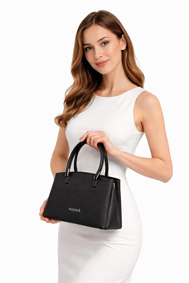 Women’s Structured Handbag – Premium Textured Leather Bag – 23 cm Elegant Office & Daily Use Bag