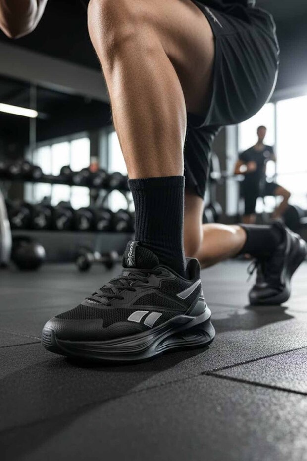 Black Men's Fitness and Training Shoes - Breathable Mesh-C5