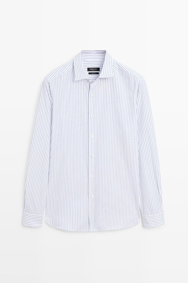Regular fit çizgili gömlek - 5