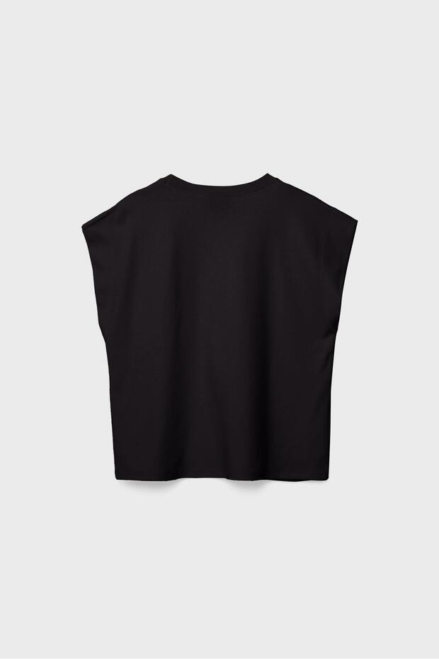 B06 Düşük omuz basic t-shirt - 7