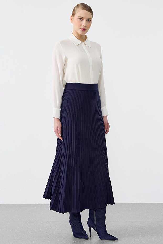 Pilise Knitwear Skirt Dark Blue