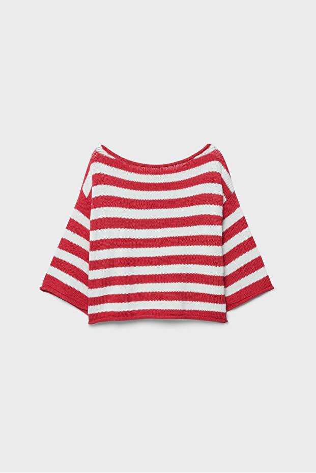 Geniş yaka triko kazak - 7