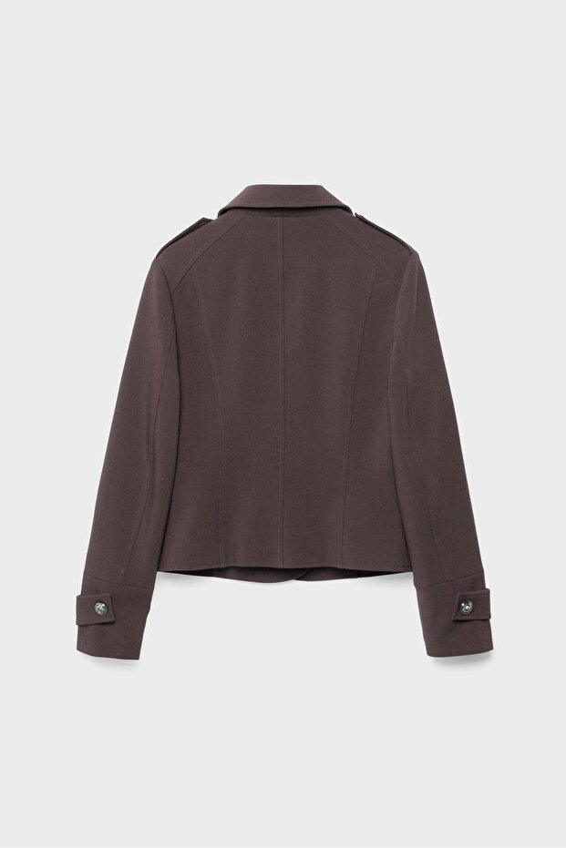 İşlemeli düğmeli blazer ceket - 7