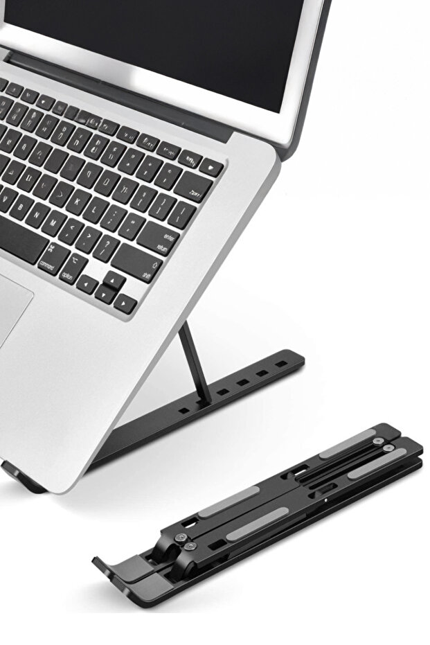 Plastic Adjustable Laptop Stand Compatible with MacBook Notebook Foldable Riser Tablet Holder - 2