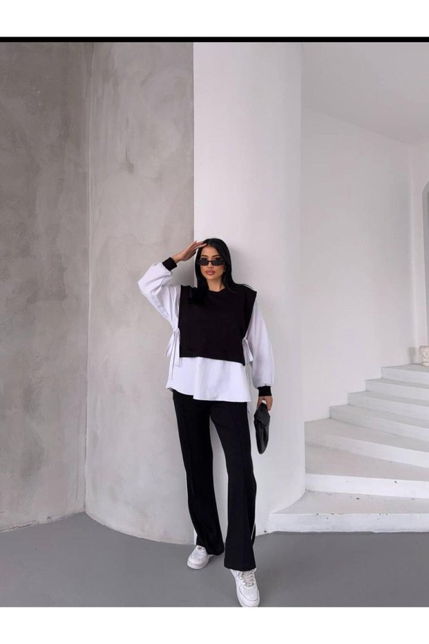 Shirt Detailed Women's Top-Bottom Set