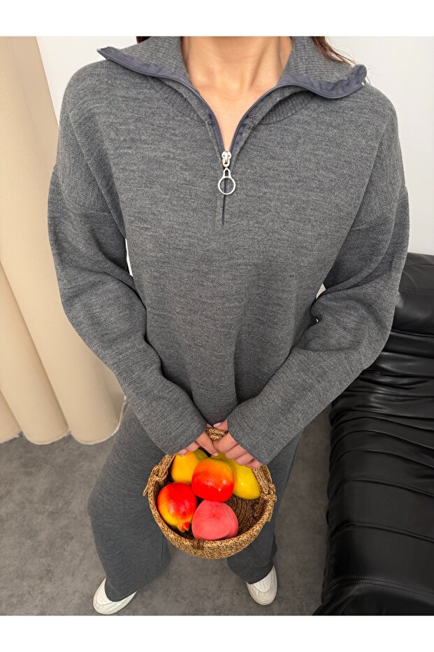 طقم مزدوج بسحاب نصف دائري - 4