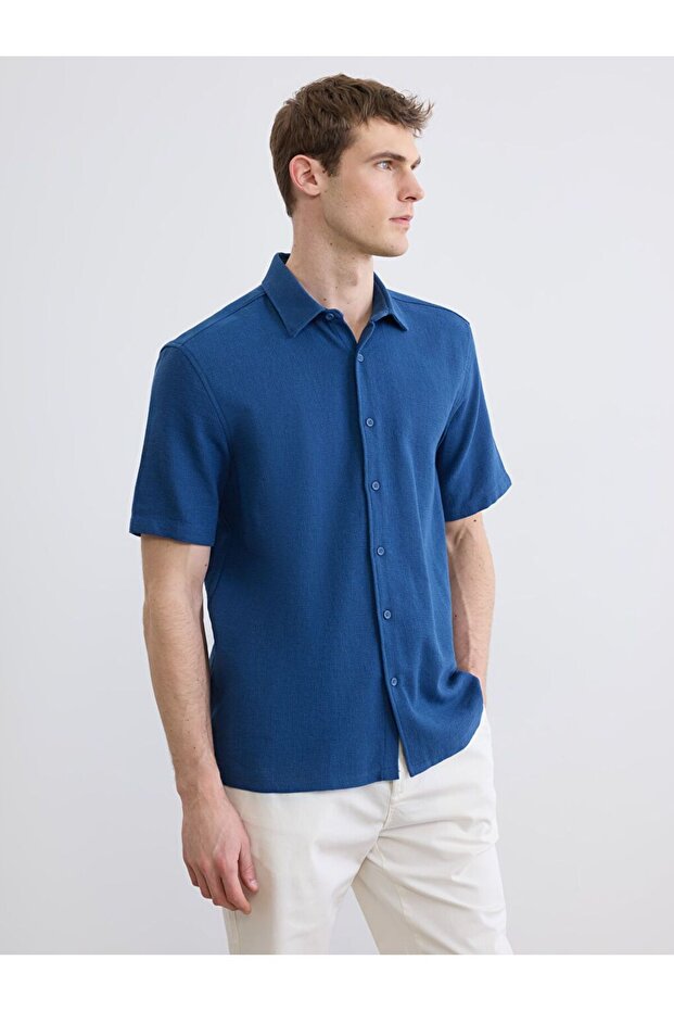 Regular Fit Linen Look Men's Shirt