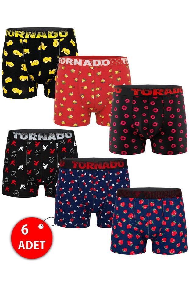 Men's Boxer Mixed Pattern 6 Pieces - 1