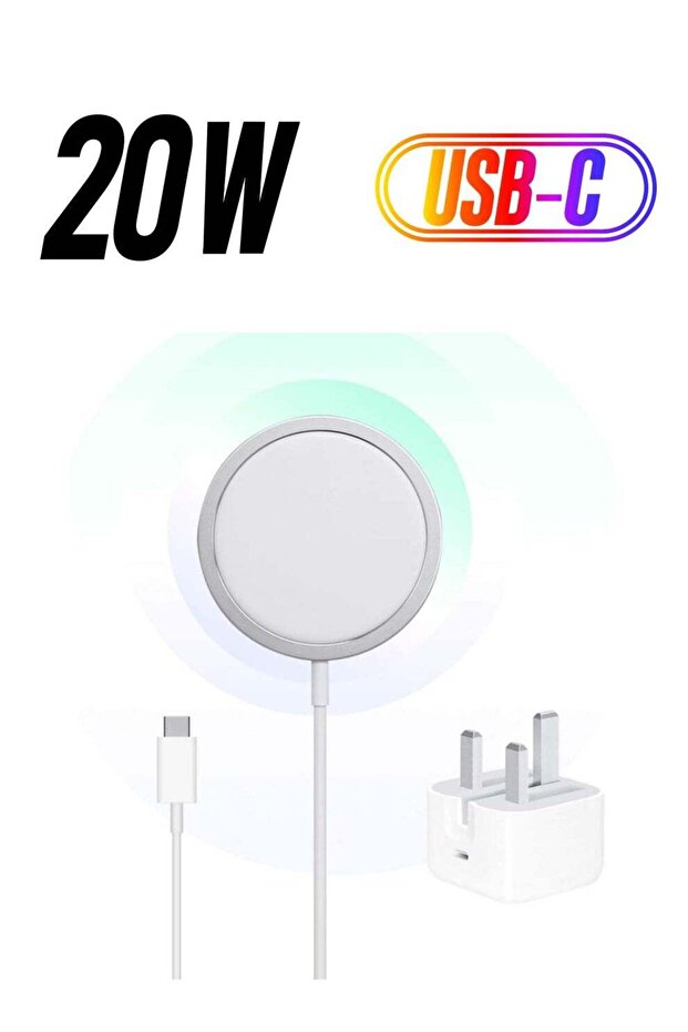20W Magnetic Wireless Charging Cable USB-C Compatible with Apple iPhone 12/12 Mini/12 Pro/12 Pro Max