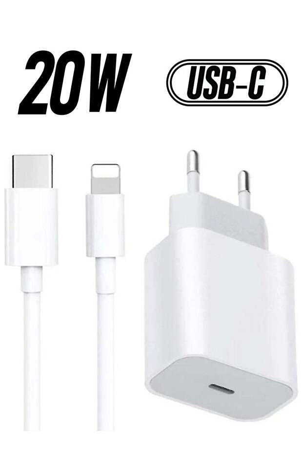 For Iphone 20w Charger Apple 11/12/13 Usb-c To Lightning Power Adapter 1m Data Cable Eu Plug