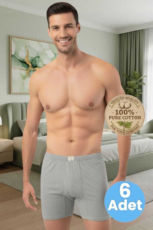 Men's 100% Cotton 6-Piece Single Jersey Fabric Combed Cotton Boxer Shorts
