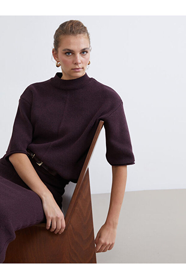 Esvab • Modern & Distinctive Stand Collar Women's Knitwear Sweater
