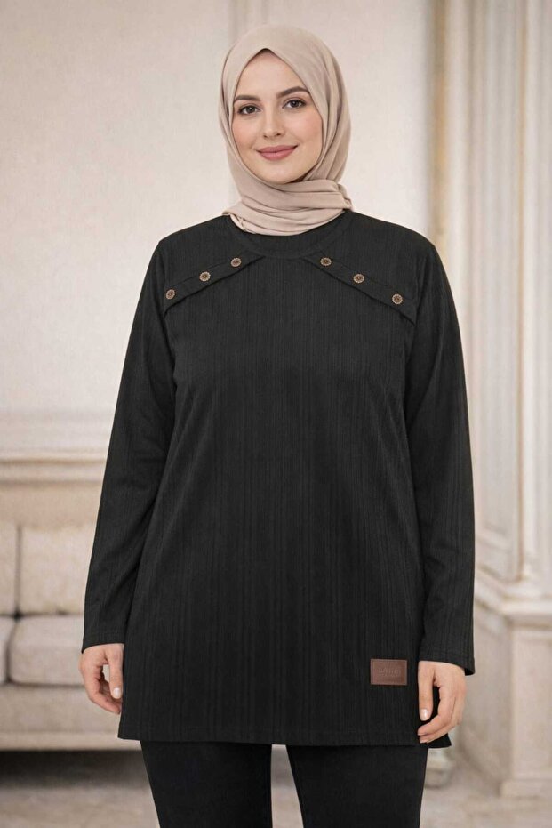 Women's tunic - simple & stylish with side button detail