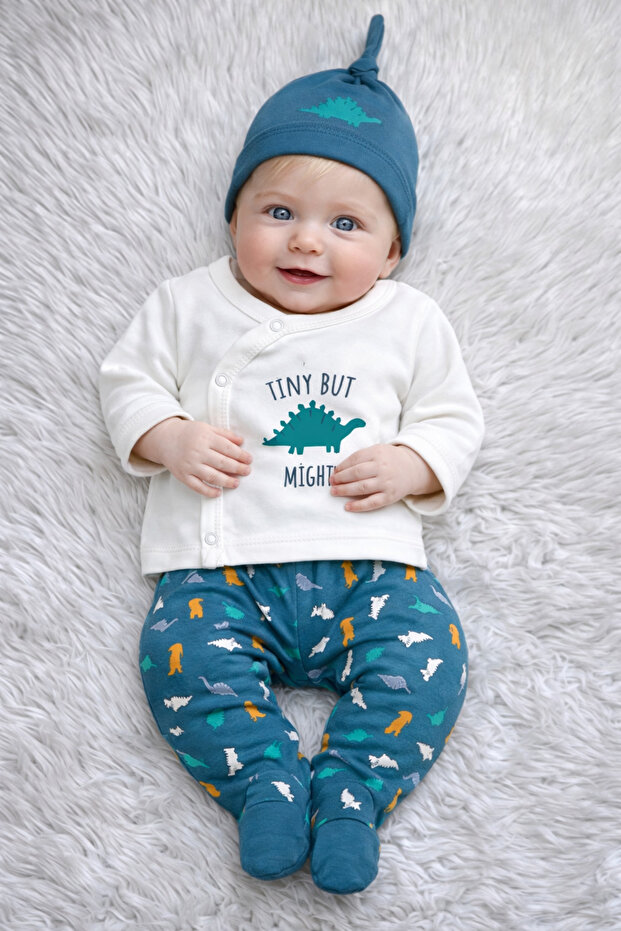 Tiny but Mighty Petrol 5-Piece Newborn Baby Boy Hospital Discharge Set