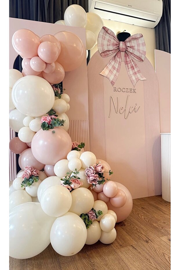 Powder Beige Balloon Chain Set Includes 103 Jumbo Balloons