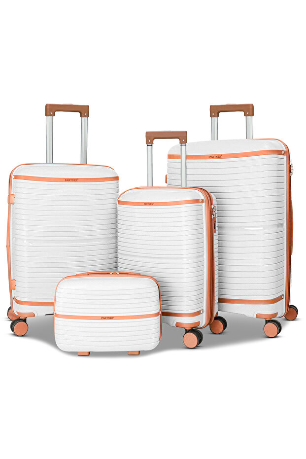 Hard Shell Unbreakable Expandable PP 4 PCS Set Luggage, Lightweight, Secured Lock Suitcase