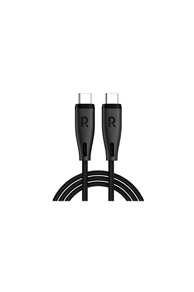 سلك شاحن راف باور usb-c قماش اسود 1.2م