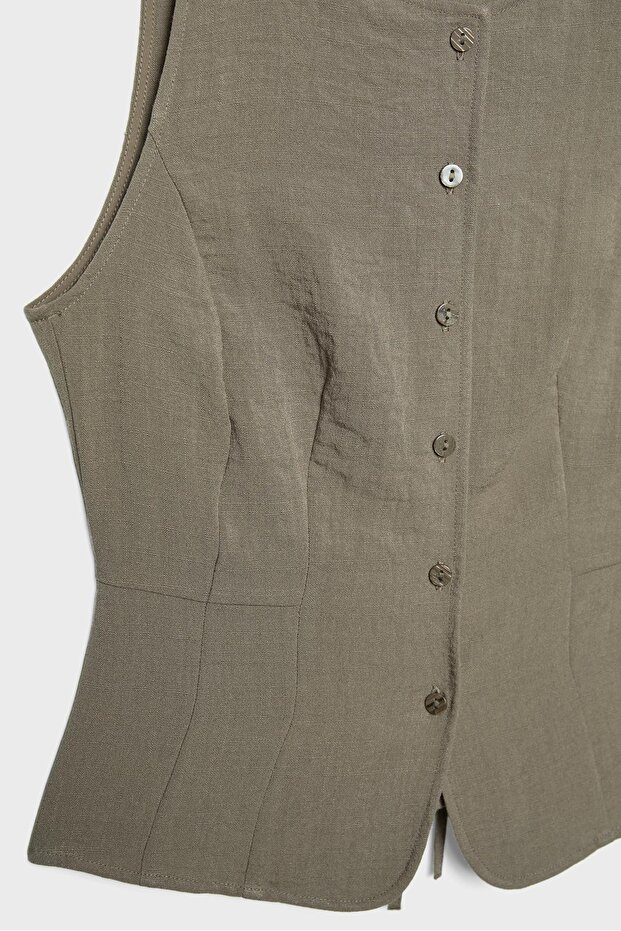 Düğmeli kolsuz top - 8