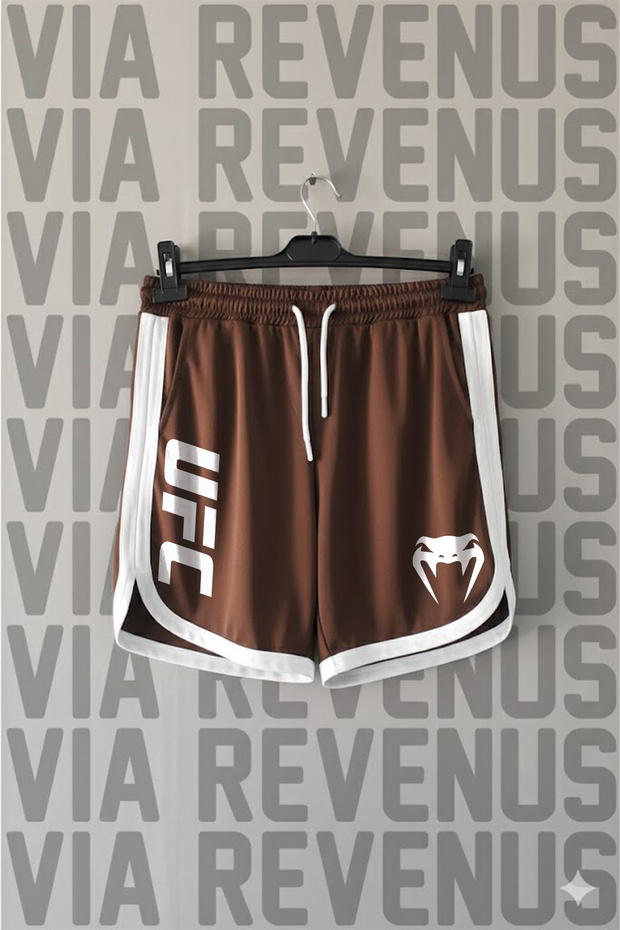 Ufc Printed Piping Detailed Jersey Sports Training Shorts