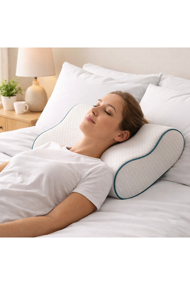 Orthopedic Double-Sided Visco Pillow with Neck Support – Ergonomic Pillow for Spine Alignment