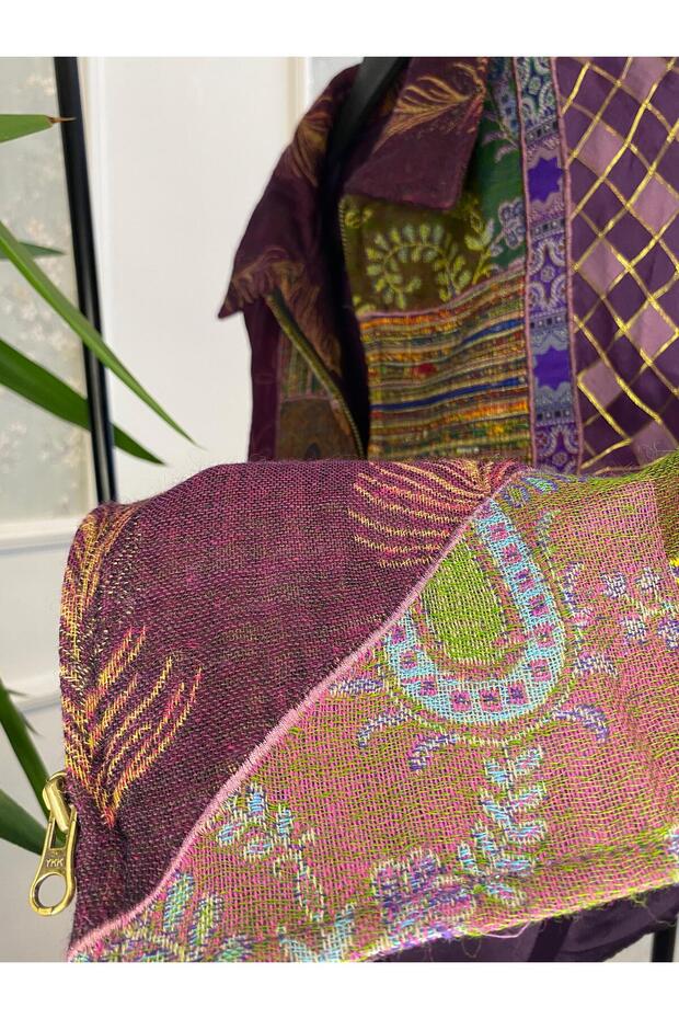 Bohem El İşlemeli Patchwork Yelek - 4