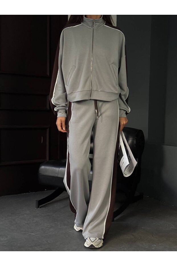 Women's Oversize Striped Detail Modal Tracksuit Set