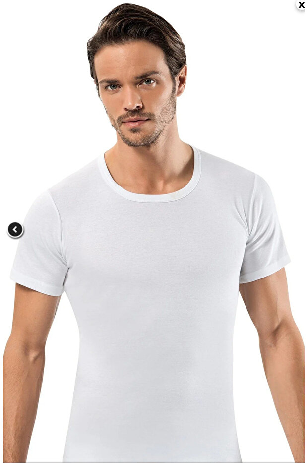Men'S, White, 100% Cotton, Ribbed 0 Neck 6-Pack T-Shirt