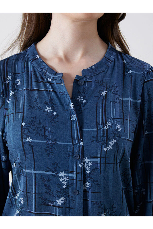 طاقم الرقبة منقوشة بلوزة - 3