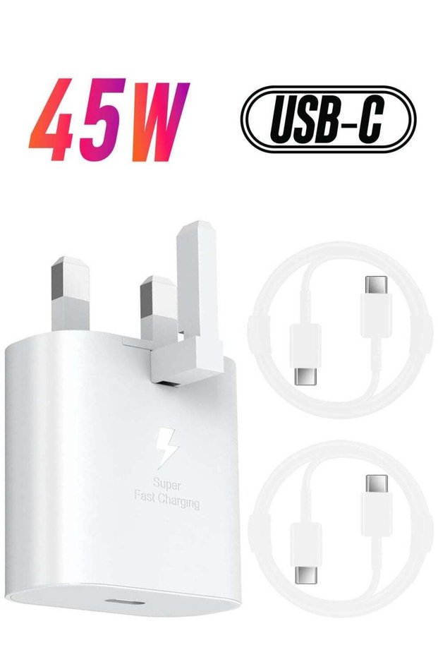 For Samsung 45w Fast Charger Type C Samsung Super Fast Charger 45W with 5FT USB-C Cable*2pcs, Andro