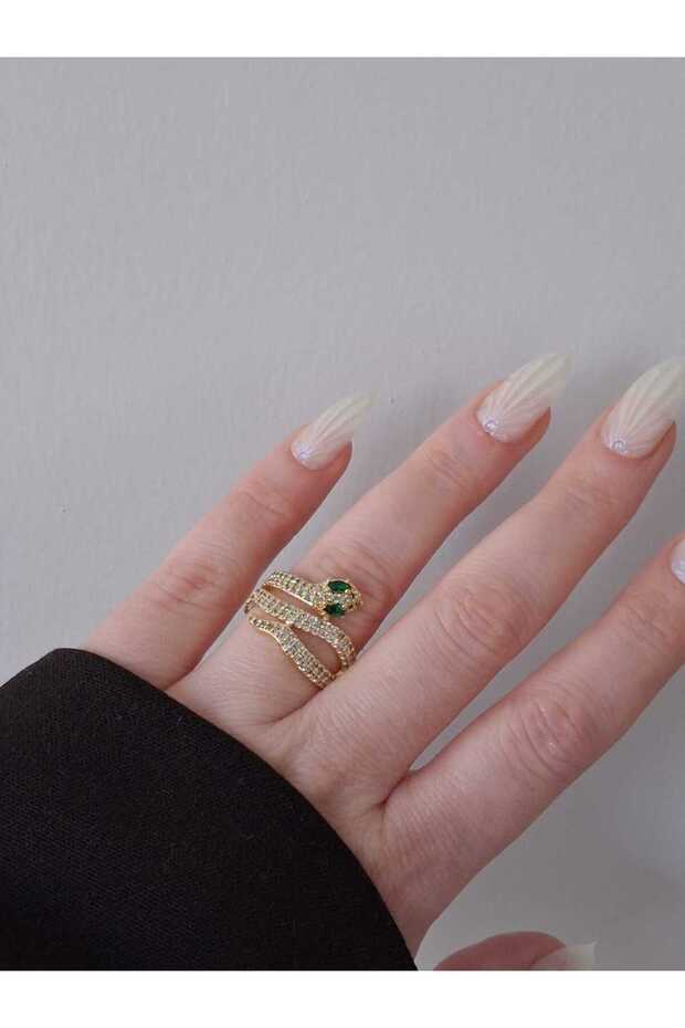 Gold Snake Ring (Adjustable Size) - 3