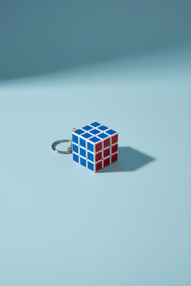 سلسلة مفاتيح على شكل مكعب ذكاء صغير - 2