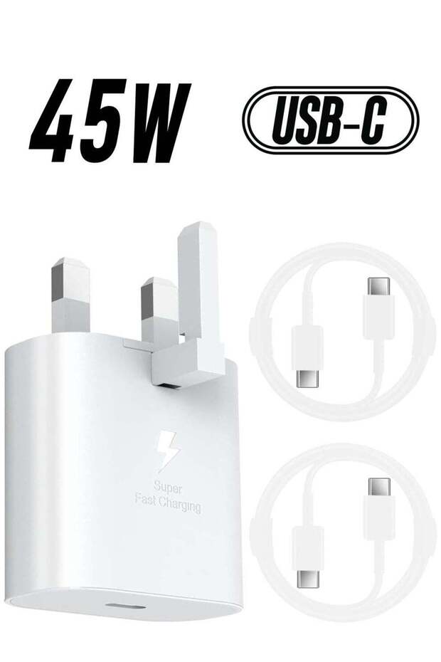 For Samsung 45w Fast Charger Type C Samsung Super Fast Charger 45W with 5FT USB-C Cable*2pcs, Andro