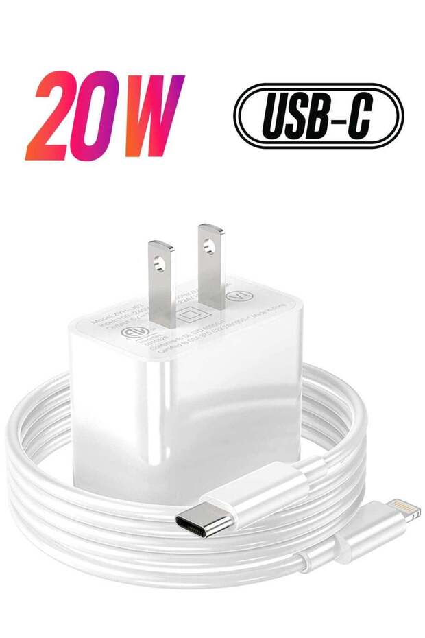 [Apple MFI Certified] iPhone Charger Apple Block USB C Fast Wall Plug with 6ft USB C to Lightning C