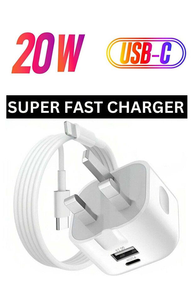 For iPhone 14 13 12 11 Pro XR XS Fast Charging 20W USB-C PD Plug Charger & CableFor iPhone 14 13 12