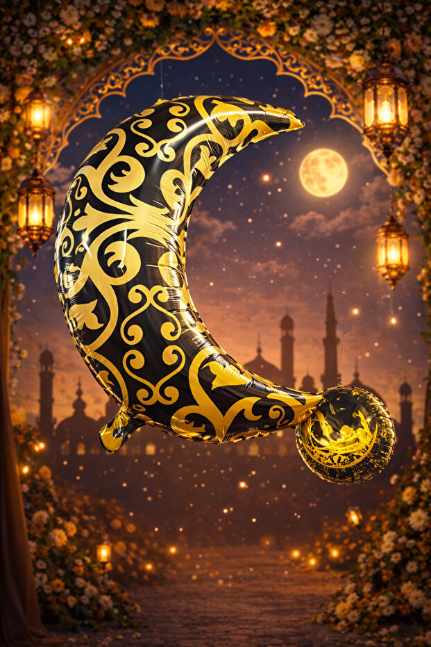 زينة رمضان، زينة رمضان، زينة رمضان بالون فويل على شكل القمر