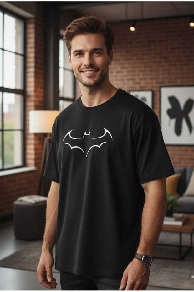Unisex Men's Printed Black Oversize T-Shirt - Sportswear