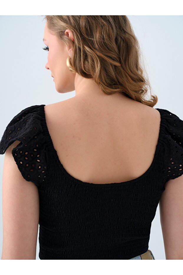 Crop Kadın Bluz K.kol - 4