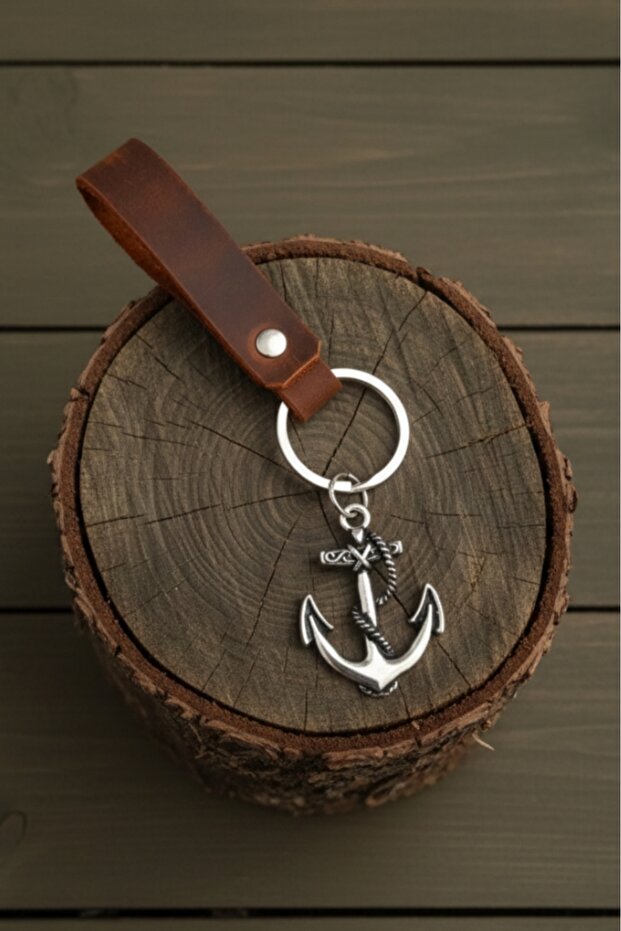 Premium Anchor Design Real Leather Keychain Fashionable Keychain Genuine Leather Keychain