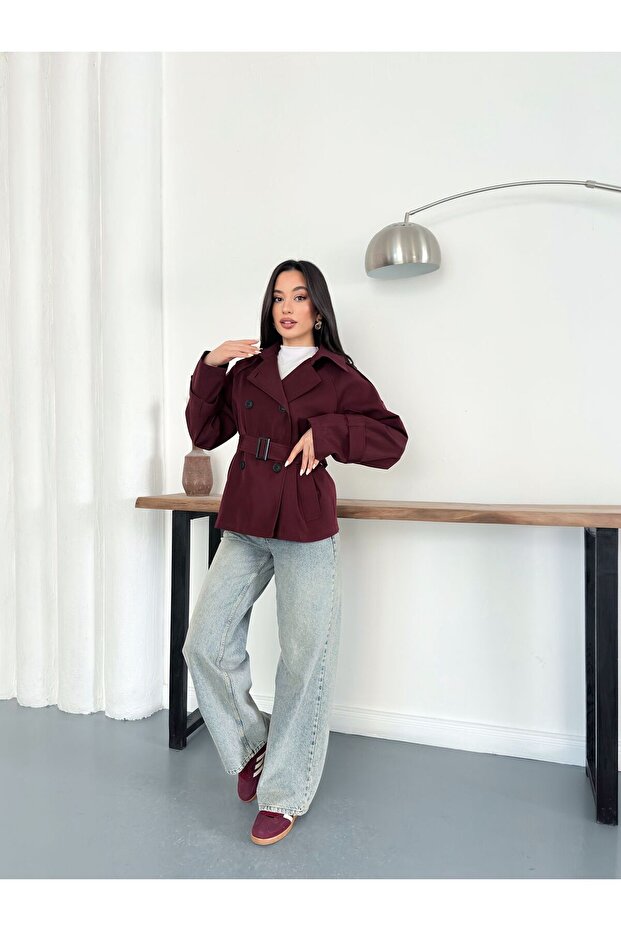 جاكيت ترنش بأزرار وحزام - 5