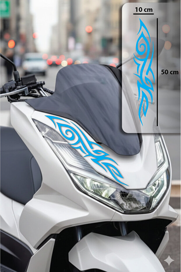 Pcx Compatible Tribal Sticker Design Motorcycle Front Panel Decorative Sticker 50X10 cm