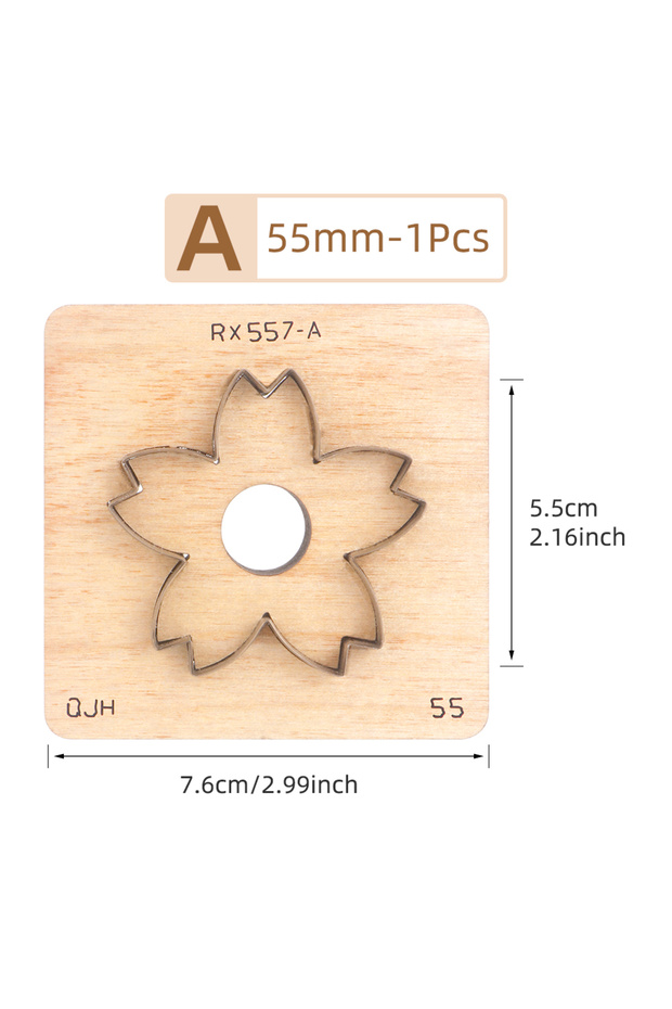 A-55MM 1pcs DIY Leather Cutting Die, Flower Petal Cutter Press Knife, Leather Stars Making Mold Die,
