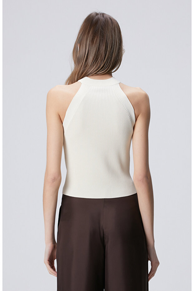 Kırık Beyaz Triko Atlet - 5