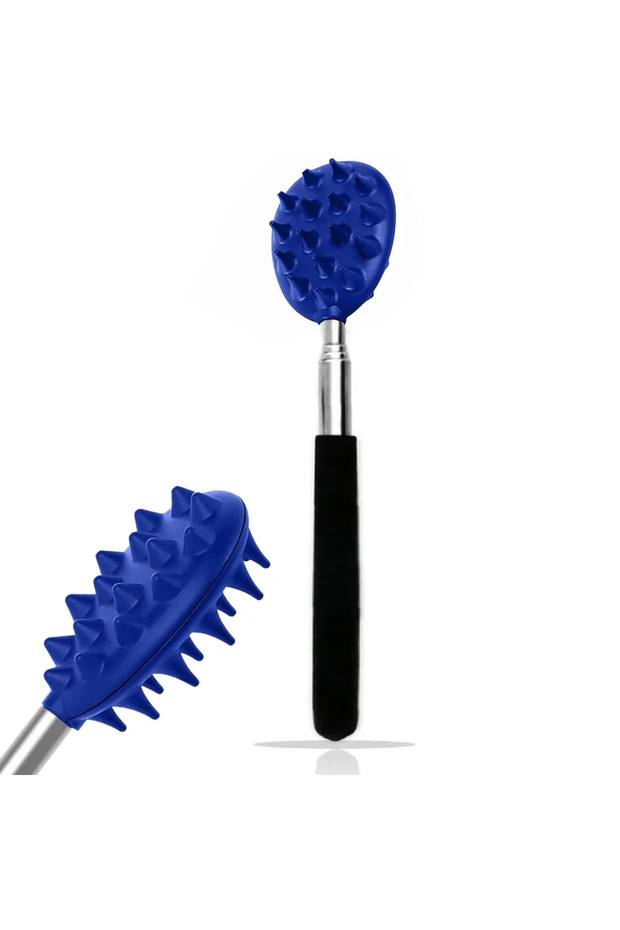 Blue Upgraded 5-Section Cactus Back Scratcher – Extends to 29", 29 Prongs, Double-Sided for Back & N
